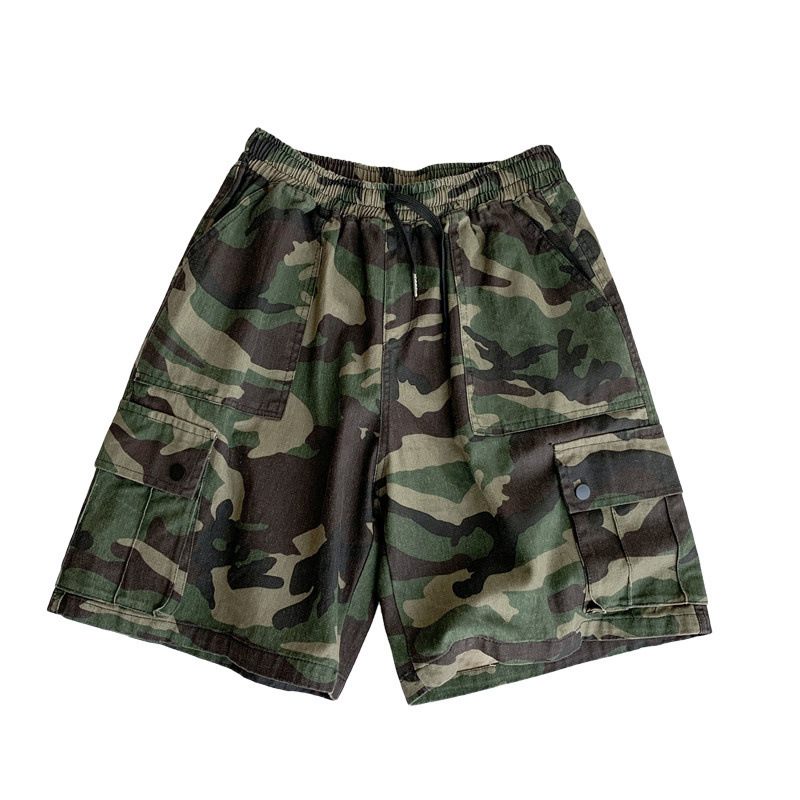 Camouflagebroek Casual Heren Zomer Dun Recht Los Tooling Vijf Punten