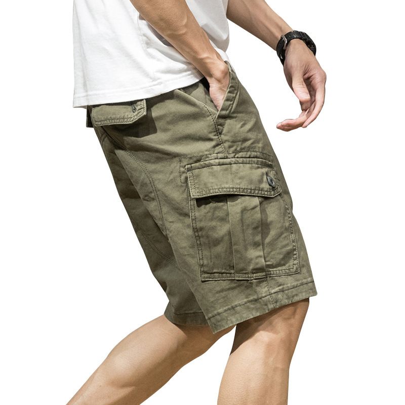 Cargoshort Voor Heren Losse Casual Kaki Trend