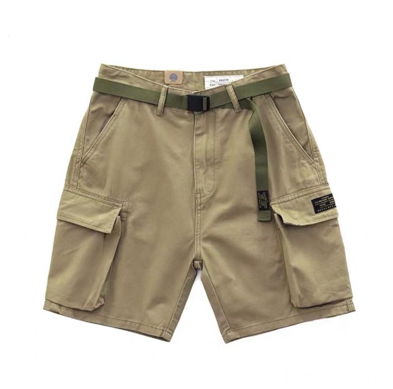 Cargoshort Voor Heren Retro Los Casual Vijf Punten Puur Katoen Grote Zakken