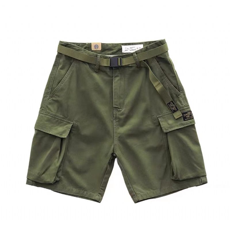 Cargoshort Voor Heren Retro Los Casual Vijf Punten Puur Katoen Grote Zakken