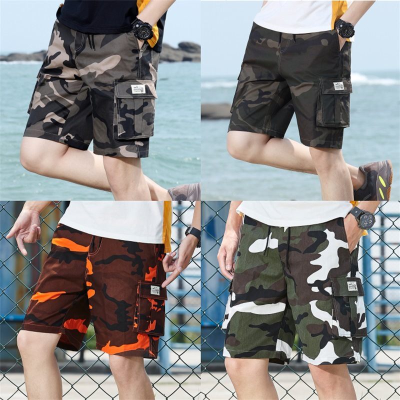 Cargoshorts Voor Heren Zomer Vijf Punten Losse Casual Camouflagestrandshorts