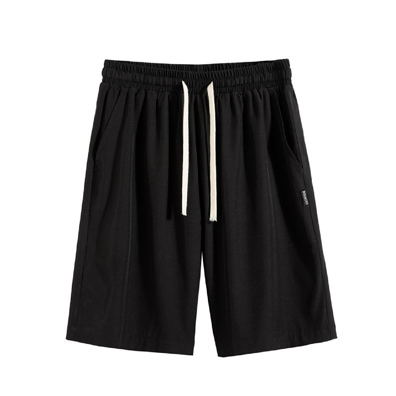 Casual Shorts Heren 2024 Zomer Nieuwe Trend Losse Effen Kleur Rechte Sport Dunne Sectie Vijf Punten