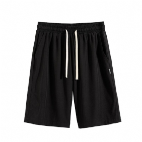 Casual Shorts Heren 2024 Zomer Nieuwe Trend Losse Effen Kleur Rechte Sport Dunne Sectie Vijf Punten