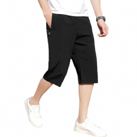 Cropped Broek Heren Zomer Dun Gedeelte Casual Trend Losse Ritszak Sport