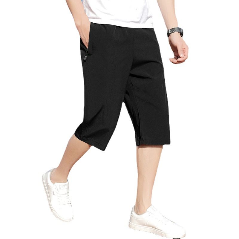 Cropped Broek Heren Zomer Dun Gedeelte Casual Trend Losse Ritszak Sport