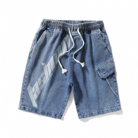 Denim Casual Short Voor Heren Met Losse Pasvorm