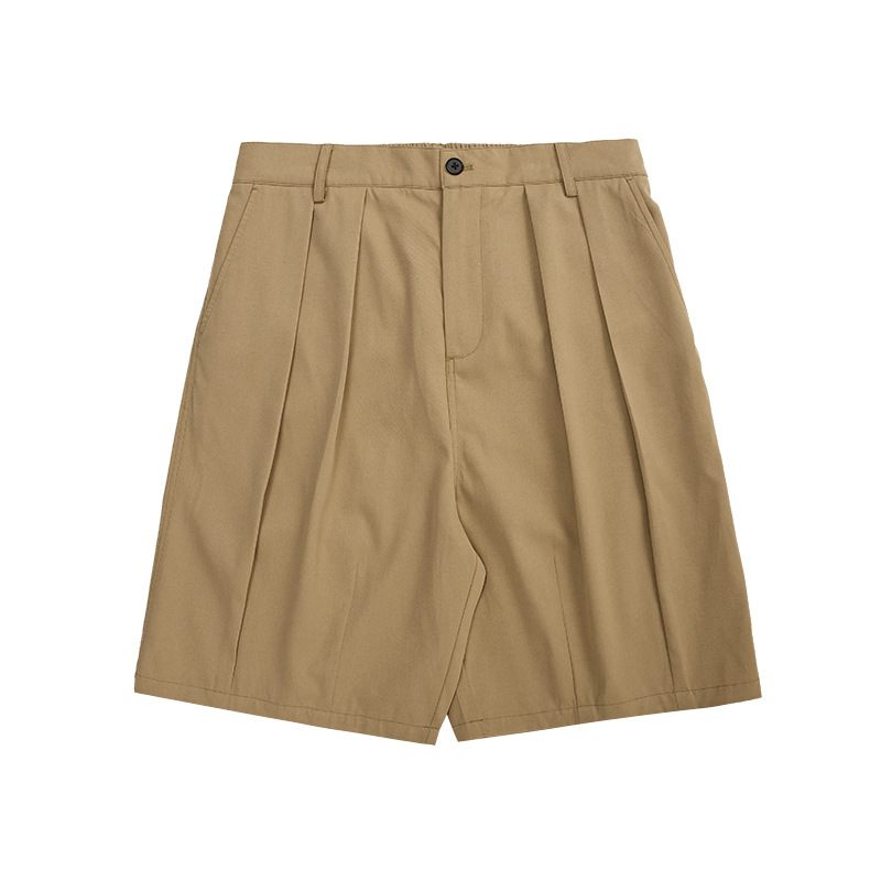 Heren Kaki Groene Zomer Twill Doek Lantaarn Cargo Effen Kleur Shorts