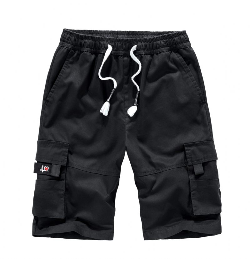 Heren Zomer Katoenen Werkkleding Shorts Losse Vijf Punten Casual