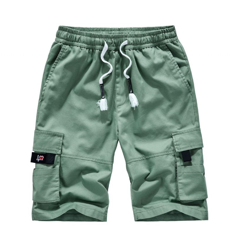 Heren Zomer Katoenen Werkkleding Shorts Losse Vijf Punten Casual