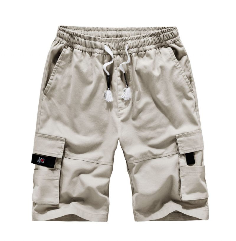 Heren Zomer Katoenen Werkkleding Shorts Losse Vijf Punten Casual