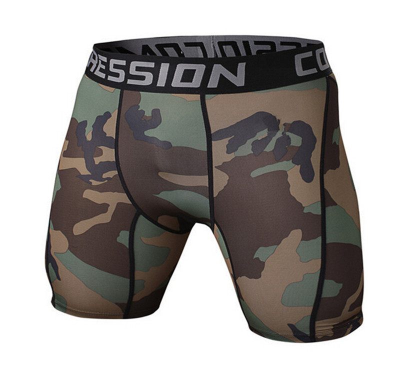 Herenshorts Camouflage Hardlopen Training Fitness Sport Casual Zweetabsorberend Elastisch Dun Strak