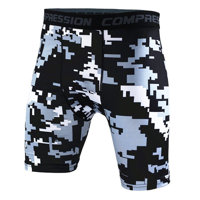 Herenshorts Camouflage Hardlopen Training Fitness Sport Casual Zweetabsorberend Elastisch Dun Strak