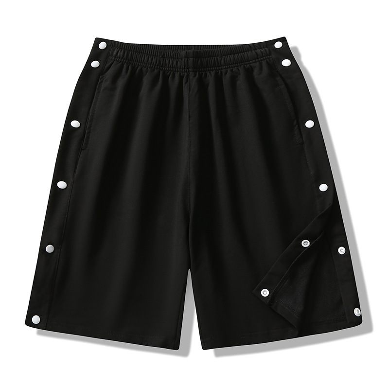 Herenshorts Met Knopen Sport Volledige Opening Dun Gedeelte Los Effen Kleur Recht Casual Vijf Punten