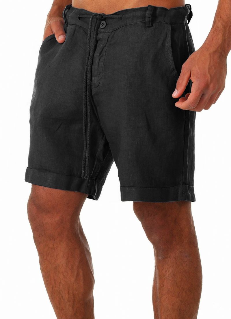 Katoenen Linnen Korte Broek Zomer Sportbroek Heren Vijf Punten Casual