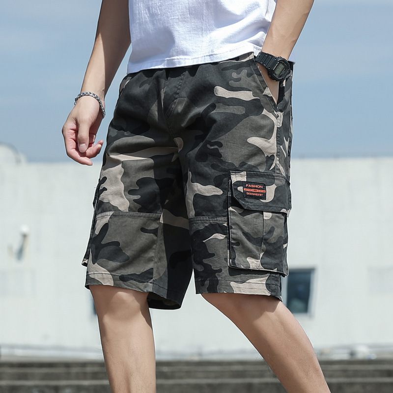 Lente- En Zomeroveralls Herenoveralls Shorts Trend Vijf Punten Losse Casual 2024 Zomercamouflage