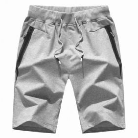 Tether Cropped Shorts Voor Heren Zomer Dunne Ritszakken Contrasterende Kleuren