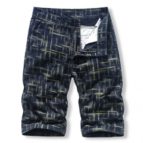 Vrijetijdsbroek Voor Heren Zomersporttrend Katoenen Tooling Plaid