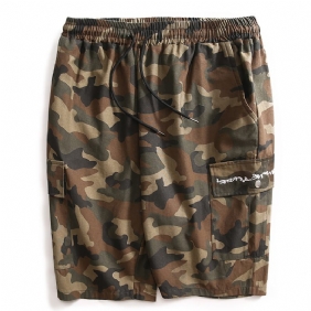 Zomer Dunne Heren Casual Losse Vijf Punten Camouflage Multi-pocket Tooling