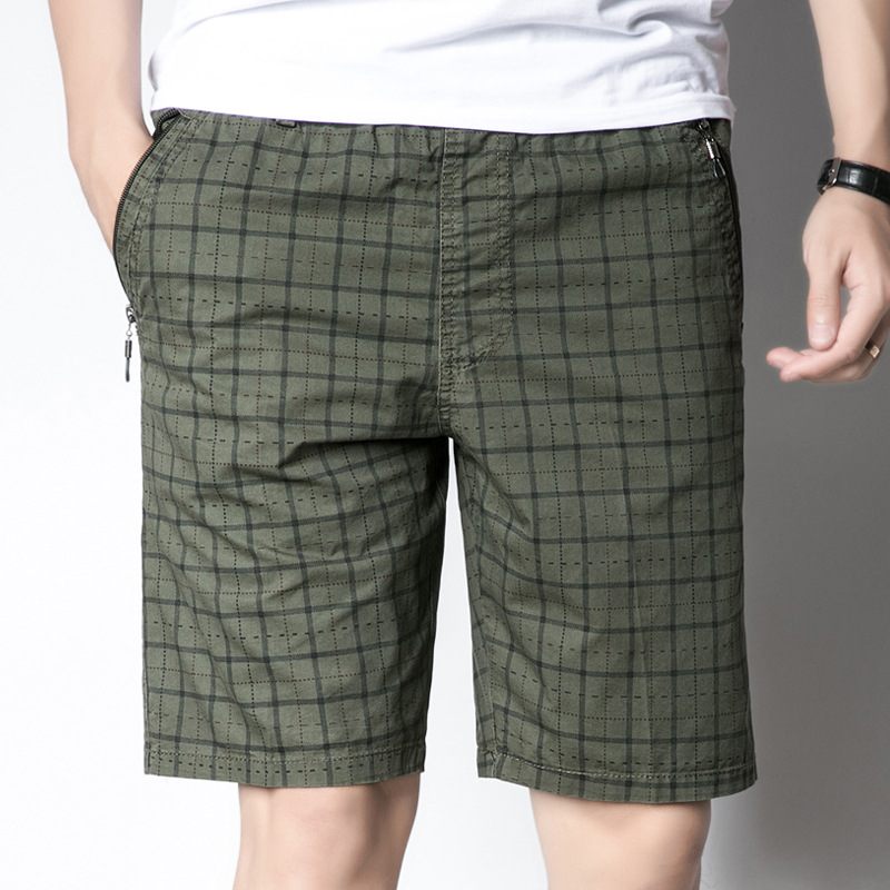 Zomer Dunne Heren Casual Shorts Geruit Los