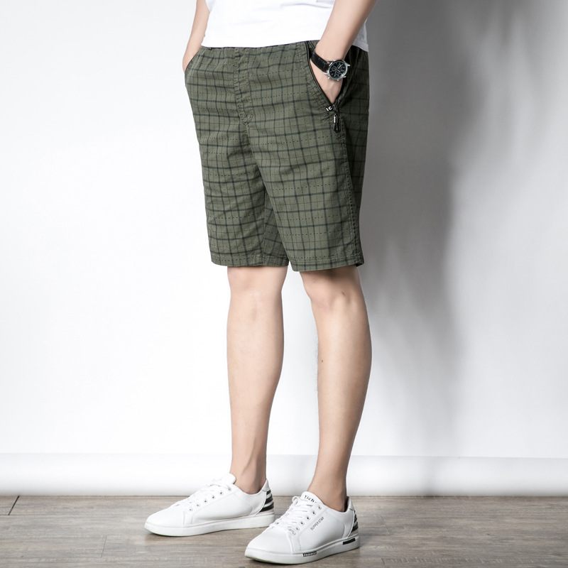 Zomer Dunne Heren Casual Shorts Geruit Los