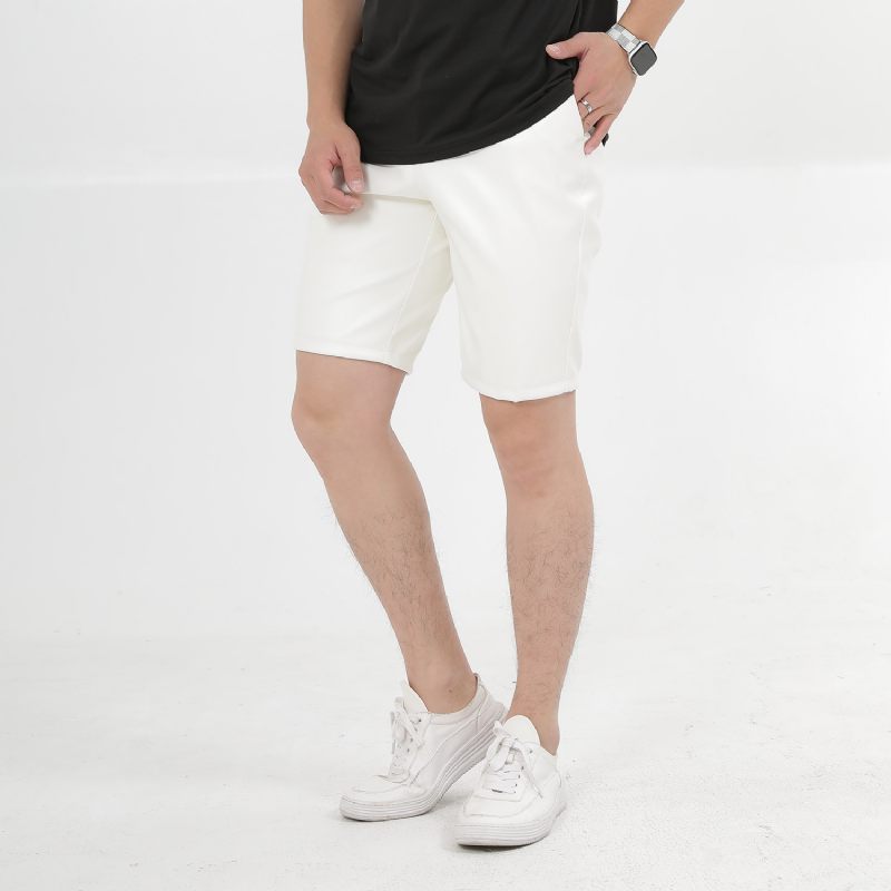 Zomer Dunne Heren Stretch Kleur Witte Shorts Five Points