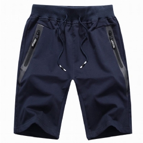 Zomer Nieuwe Casual Elastische Shorts Heren Gebreide Vijf Punten Strand