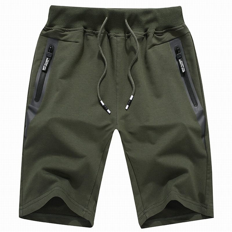 Zomer Nieuwe Casual Elastische Shorts Heren Gebreide Vijf Punten Strand