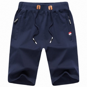 Zomerse Grote Maten Shorts Heren Sport Katoen Strand Gebreid