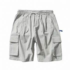 Zomershort Heren Trendy Losse Casual Multi-pocket Tooling Vijf Punten