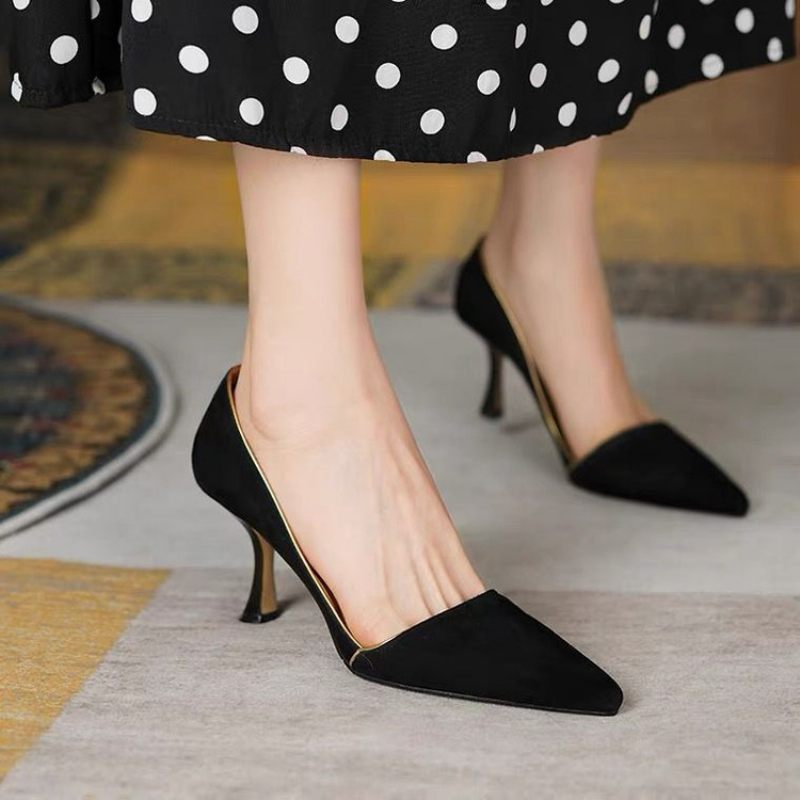 Superzachte Chique Flats Met Lage Neus Elegante Pumps Met Spitse En Naaldhakken