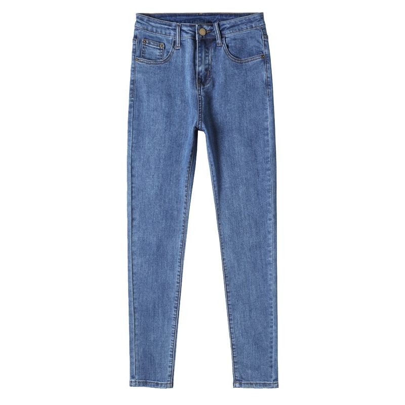 Dames Jeans Hoge Taille Stretch Skinny Blauw