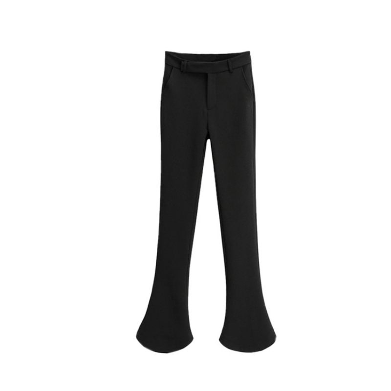 Dames Pantalon Show Slank Showbenen Zwart Hoge Taille