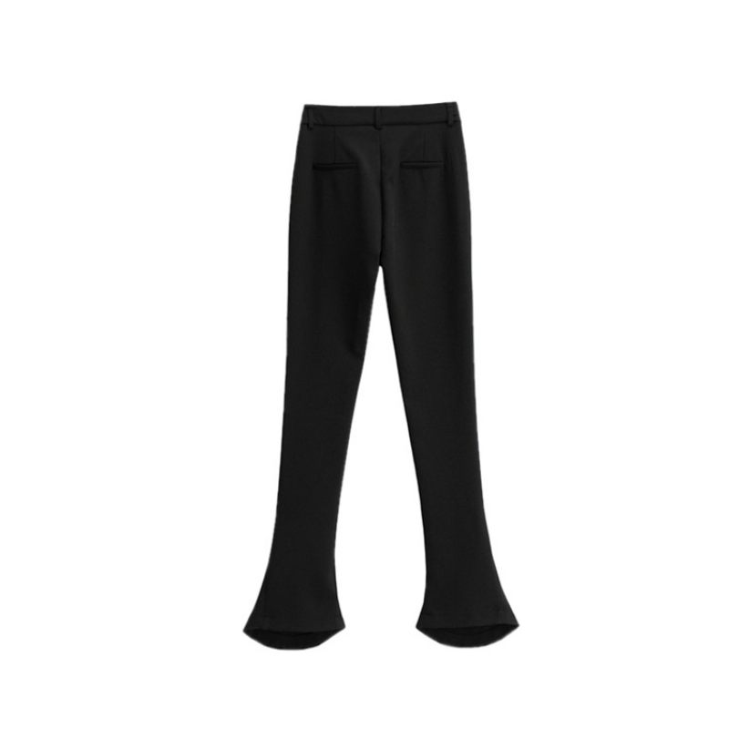 Dames Pantalon Show Slank Showbenen Zwart Hoge Taille