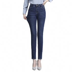 Damesjeans Hoge Taille Stretch Slim Fit