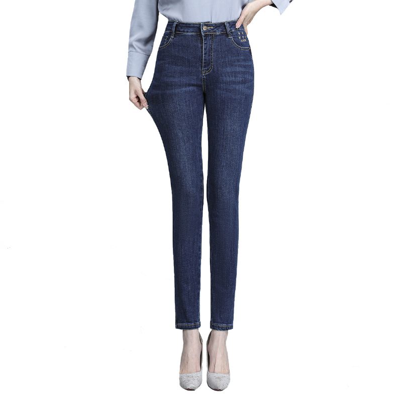 Damesjeans Hoge Taille Stretch Slim Fit