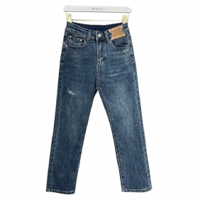 Damesjeans Hoge Taille Trendy Elastisch Recht