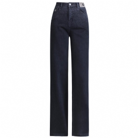 Damesjeans Losse High-end Broek Hoge Taille Recht Wijd Vervaagd