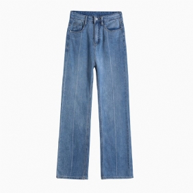 Damesjeans Rechte Mode Met Hoge Taille