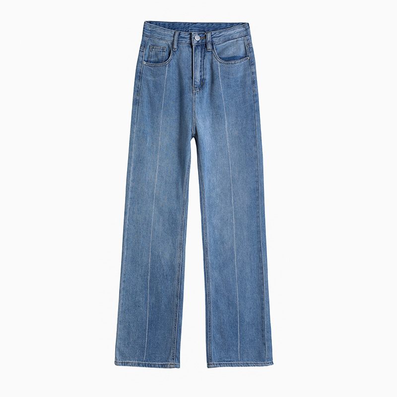 Damesjeans Rechte Mode Met Hoge Taille