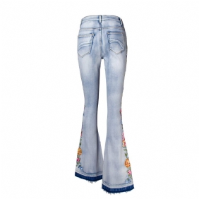 Flared Jeans Dames Driedimensionale Borduurbroek