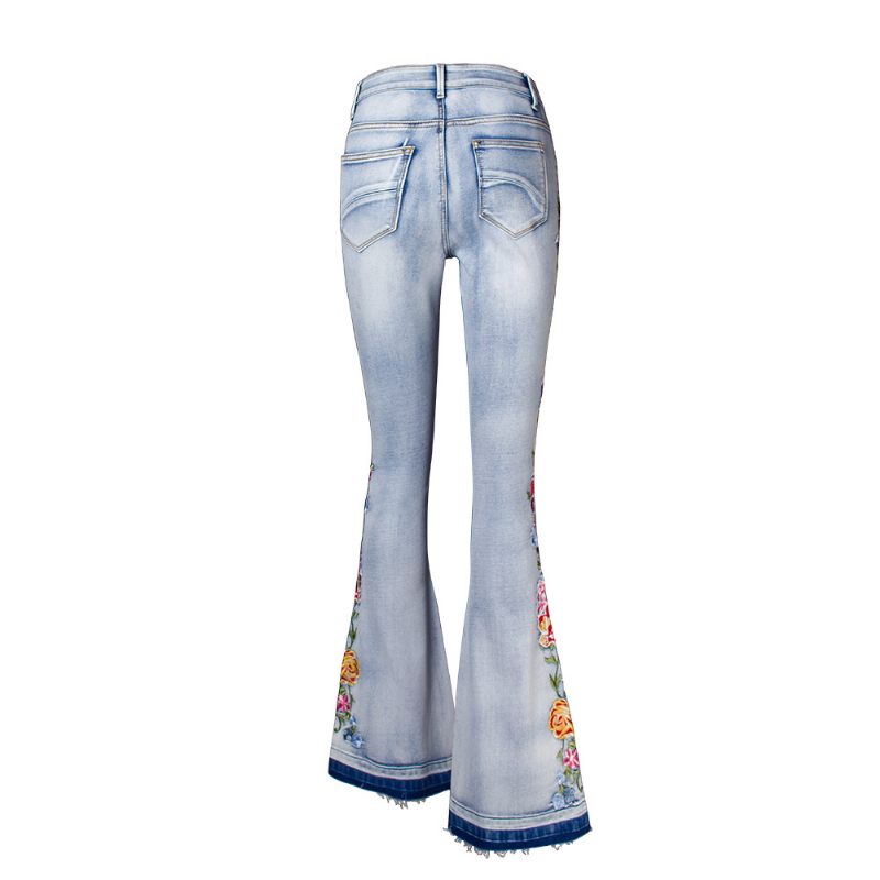 Flared Jeans Dames Driedimensionale Borduurbroek