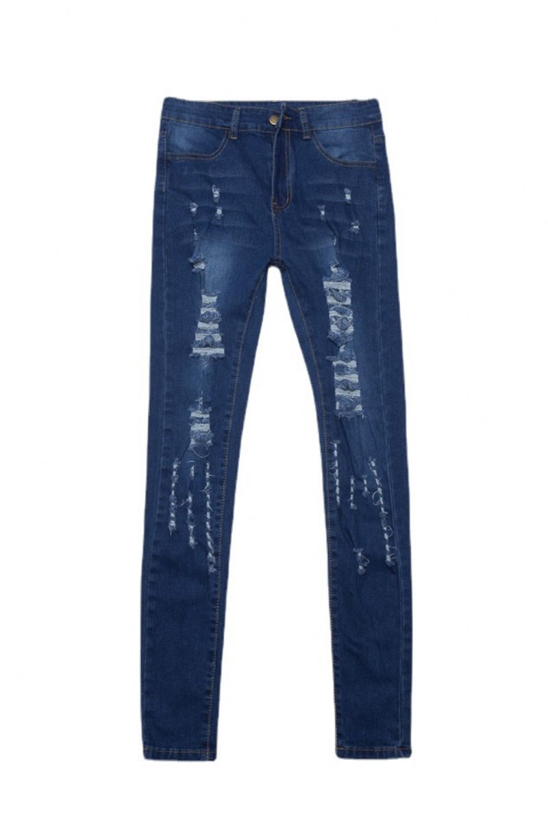 Gescheurde Jeans Dames 2024 Skinny Broek Denim