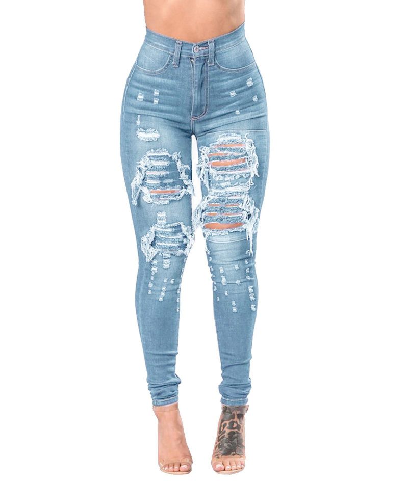 Gescheurde Jeans Dames 2024 Skinny Broek Denim