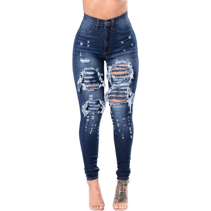 Gescheurde Jeans Dames 2024 Skinny Broek Denim