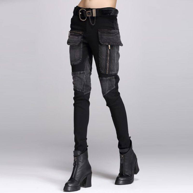 Personality Zipper Jeans Dames Casual Broek Slim Fit Trend