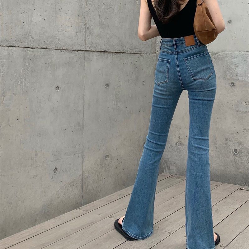 Vintage High-stretch Slim Fit Jeans Voor Dames Met Hoge Taille