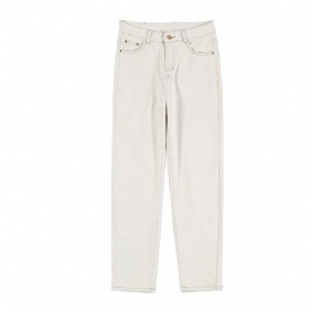 Witte Jeans Voor Dames Met Hoge Taille Recht