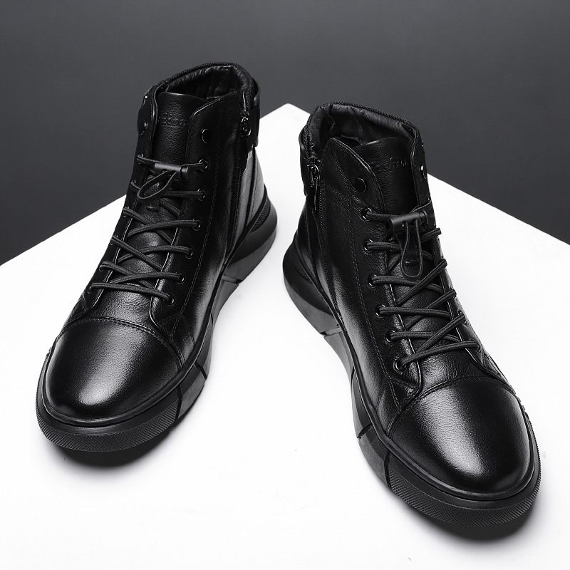 2024 Grote Maat Trendy Martin Boots Herenlaarzen Plus Fluwelen Warme High-top Casual Leren