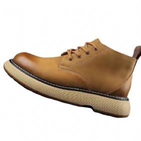 2024 Herfst- En Wintermodellen Trendy Mode Martin-laarzen Heren Koeienhuid Antislip Ademende High-top Casual Schoenen