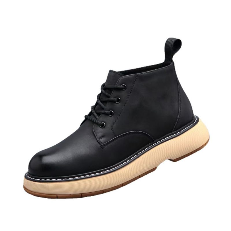 2024 Herfst- En Wintermodellen Trendy Mode Martin-laarzen Heren Koeienhuid Antislip Ademende High-top Casual Schoenen